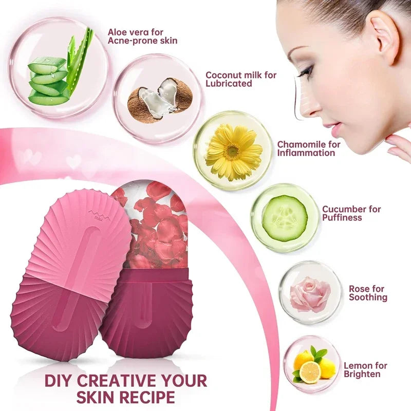 Ice Face Roller – Silicone Facial Massage Tool for Puffiness & Pore Tightening UK