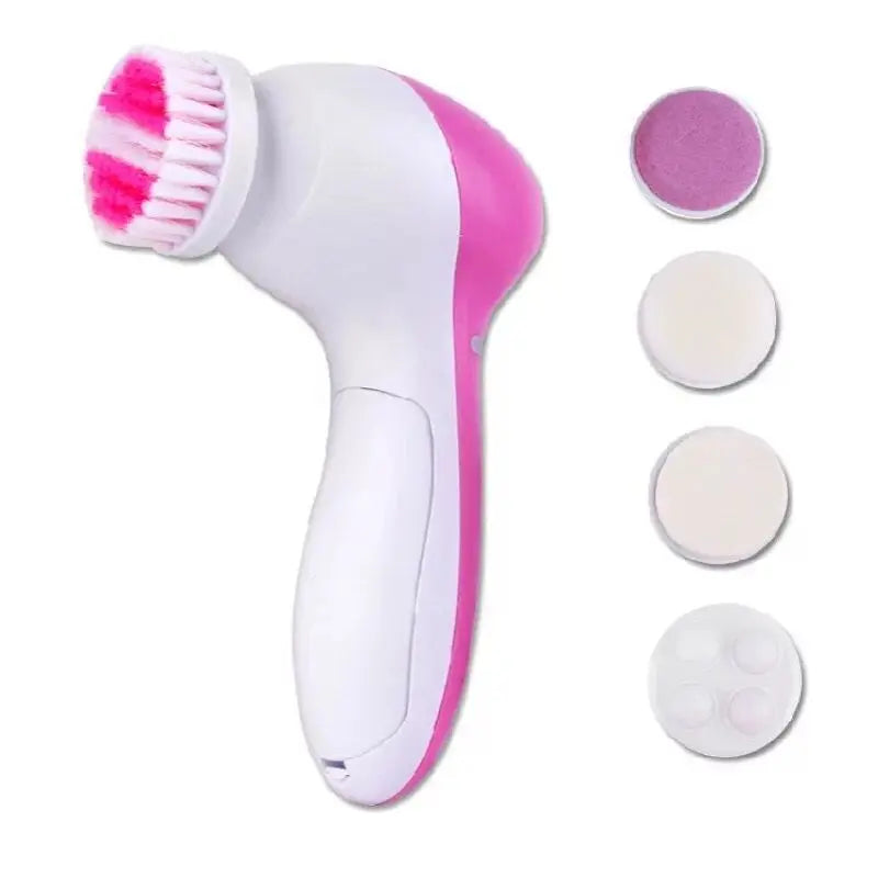 5-in-1 Electric Face Cleansing Brush Set – Complete Skincare Tool UK
