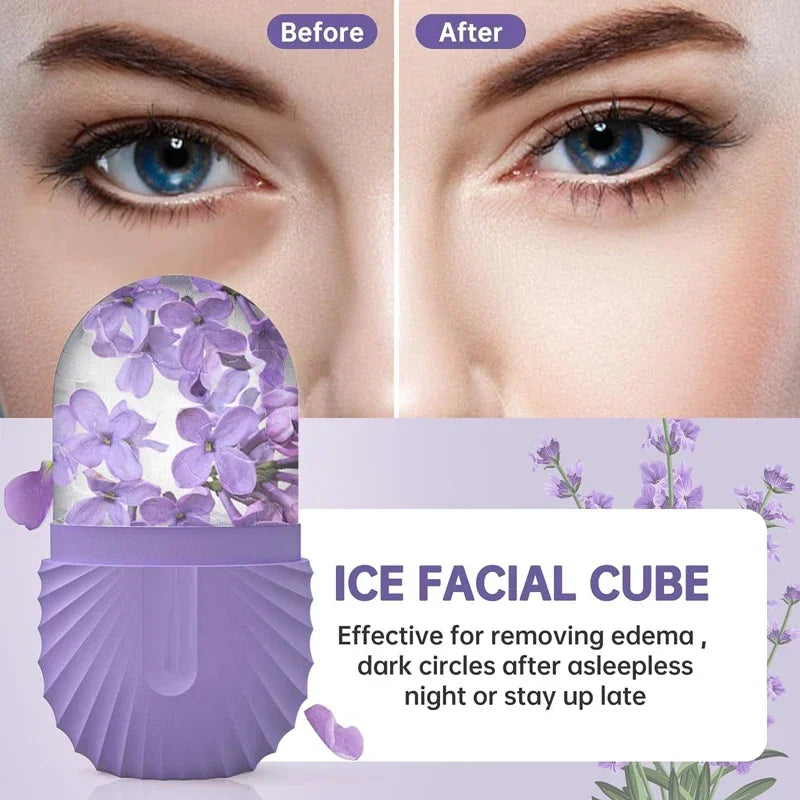 Ice Face Roller – Silicone Facial Massage Tool for Puffiness & Pore Tightening UK
