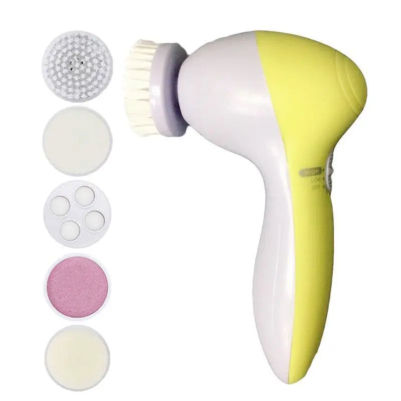 5-in-1 Electric Face Cleansing Brush Set – Complete Skincare Tool UK